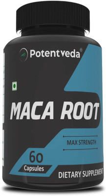 Potentveda Maca Root extract 800mg Supplement 60 Veg capsules pack1(60 Capsules)