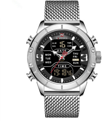 NAVIFORCE NF-9153Silver NF-9153 Analog-Digital Watch  - For Men