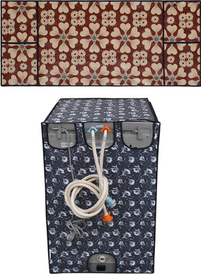Glassiano Top Loading Washing Machine  Cover(Width: 58.42 cm, Brown, Black)