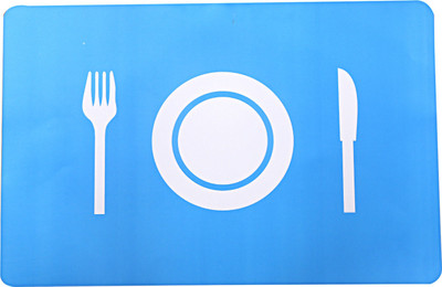 KUBER INDUSTRIES Rectangular Pack of 6 Table Placemat(Light Blue, PVC)