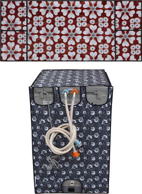 Glassiano Top Loading Washing Machine  Cover(Width: 58.42 cm, Red, White)