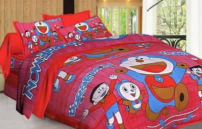Jaipur bazaar 144 TC Cotton Double Printed Flat Bedsheet(Pack of 1, Multicolor)