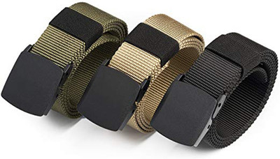 EDIFIER Men & Women Casual Green, Beige, Black Nylon, Canvas Belt