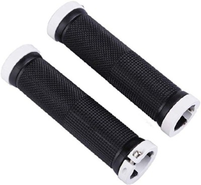 Hitman Bicycle Grips With Lock Rubber and Alloy Non-Slip Straight Type Road Bike Bicycle Handle Grip(20 cm)