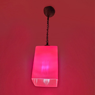 PR Prashant Ceiling Pendant Block Shaped Hanging Lamp (Red) Pendants Ceiling Lamp(Red)