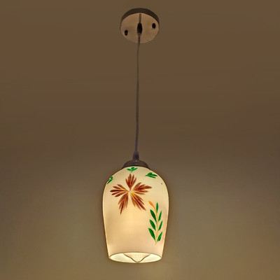 PR Prashant Ceiling Decorative Printed Hanging Pendant Light (White,Brown) Pendant Lamp Ceiling Lamp(Multicolor)