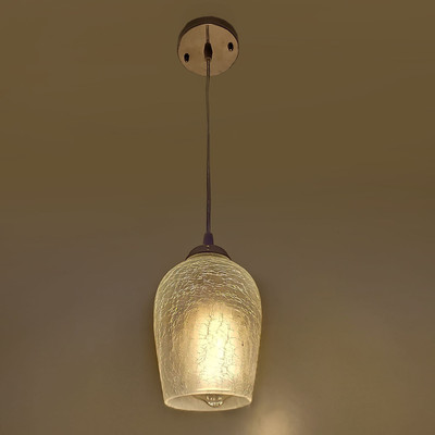 PR Prashant Ceiling Fancy Round Hanging Pendant Light (White,Brown) Pendants Ceiling Lamp(Clear)