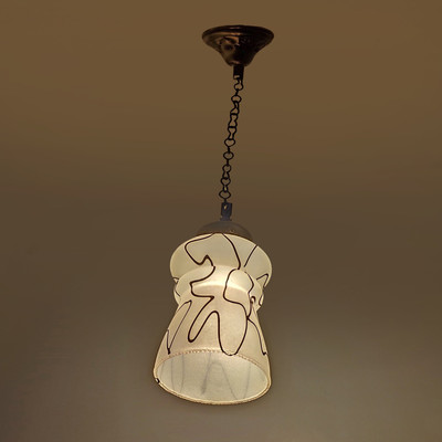 PR Prashant Ceiling Pendant Zebra Printed Hanging Light (White,Black) Pendants Ceiling Lamp(Multicolor)