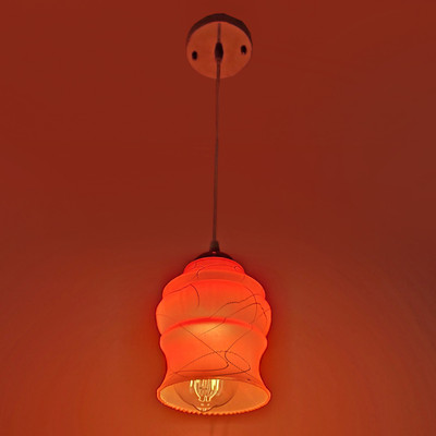 PR Prashant Ceiling Decorative Hanging Pendant Light (Orange) Pendants Ceiling Lamp(Orange)