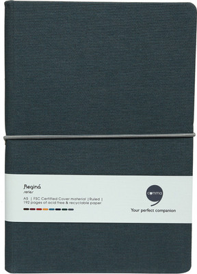 comma Regina A5 Size Notebook A5 Notebook Single Ruled 192 Pages(Grey)