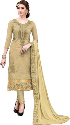 Kimisha Chanderi Solid, Embroidered Kurta & Churidar Material