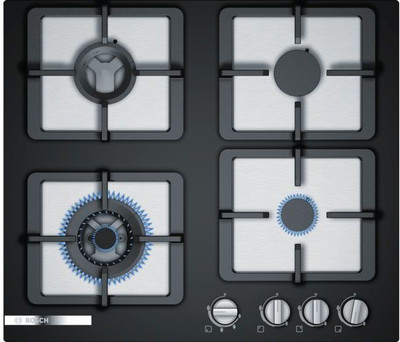 BOSCH Bosch Serie| 4 60 cm Black Brass Burner Gas Hob (Built-in) PPH6S6F20I Glass Automatic Hob(3 Burners)