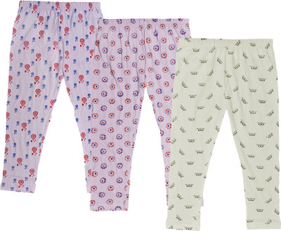 IndiWeaves Capri For Girls Casual Printed Cotton Blend(White Pack of 3)
