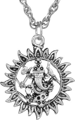 MissMister Silver Plated Mangalmurthi Form, Ganesh, Ganpati Pendant Hindu god Necklace Latest Silver Brass Pendant