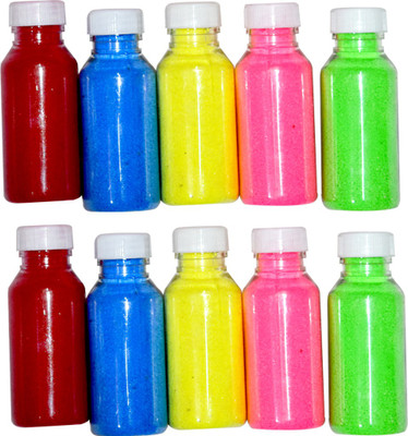 GW Creations Pack of 10 Rangoli Powder(Multicolor)