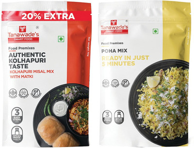 Tanawade's SMART FOOD Chatpata Combo-05, Instant Misal, Poha Mix, 170 g(Pack of 2)