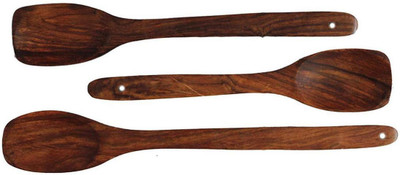 CraftShoppee Wooden Serving Spoon Set(Pack of 3)