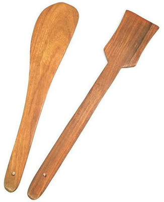 CraftShoppee Wooden Serving Spoon Set(Pack of 2)
