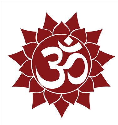 K2A Studio 38 cm OM Decorative Wall Sticker Size - 38 cm x 38 cm Self Adhesive Sticker(Pack of 1)