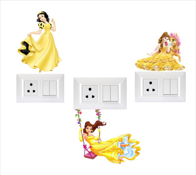 Psychedelic Collection 20 cm Decorative Switch Board Light Board Sticker Self Adhesive Sticker(Pack of 3)