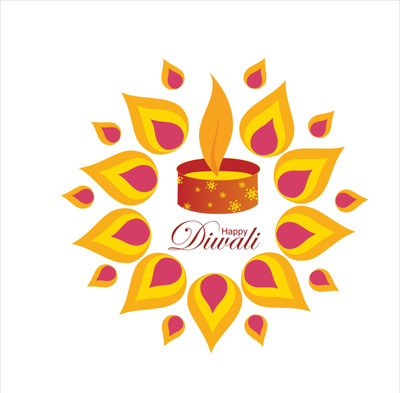 K2A Studio 48 cm Decorative Multicolour Happy Diwali wall Sticker Self Adhesive Sticker(Pack of 1)