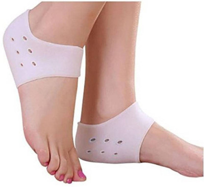 RBS Silicon Gel Heel Socks Pad Heel Pain Relief Ankle Heel Support(Beige)