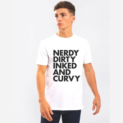 Nerroo Printed Men Round Neck White T-Shirt