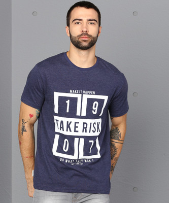 METRONAUT Graphic Print Men Round Neck Blue T-Shirt