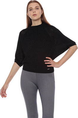 van-heusen-casual-batwing-sleeve-self-design-women-black-top