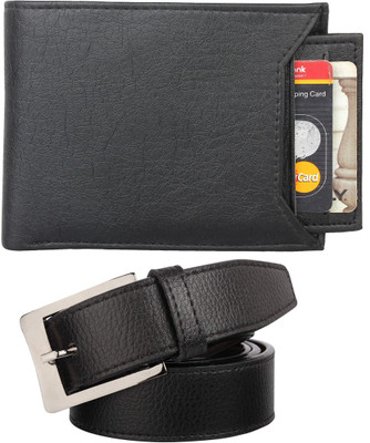 POSHMIER Wallet & Belt Combo(Black)
