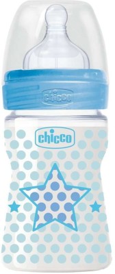 Chicco Well Being Feeding Bottle Blue , 0m+, regular flow - 150 ml(Blue)