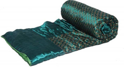 V.R.ENTERPRISES Printed Double Quilt for  Heavy Winter(Silk, Green)