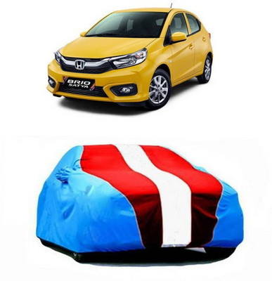 AAMANG Car Cover For Honda Brio (With Mirror Pockets)(Blue, Red)