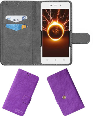 ACM Flip Cover for Celkon Q5k Transformer(Purple, Cases with Holder, Pack of: 1)