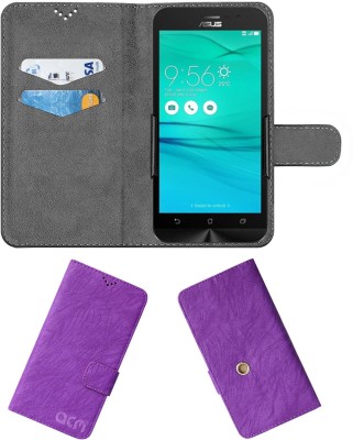 ACM Flip Cover for Asus Zenfone Go 5.0 Lte 2nd Gen(Purple, Cases with Holder, Pack of: 1)