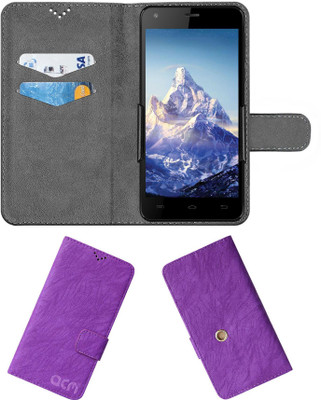 ACM Flip Cover for Swipe Konnect 5.1 Eco(Purple, Cases with Holder, Pack of: 1)