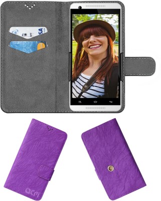 ACM Flip Cover for Celkon Millennia Me Q54+ Plus(Purple, Cases with Holder, Pack of: 1)