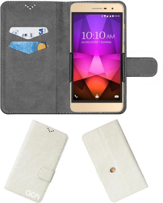 ACM Flip Cover for Lava X46(White, Cases with Holder, Pack of: 1)