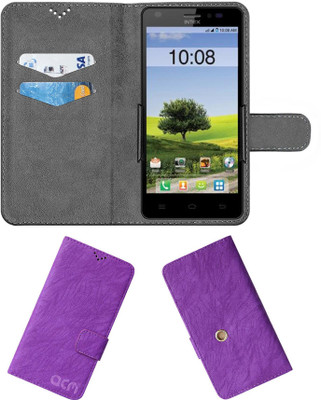 ACM Flip Cover for Intex Aqua Life II(Purple, Cases with Holder, Pack of: 1)