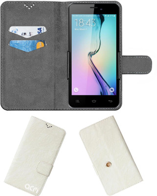 ACM Flip Cover for Celkon Q567(White, Cases with Holder, Pack of: 1)