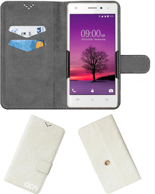 ACM Flip Cover for Lava A72(White, Cases with Holder, Pack of: 1)