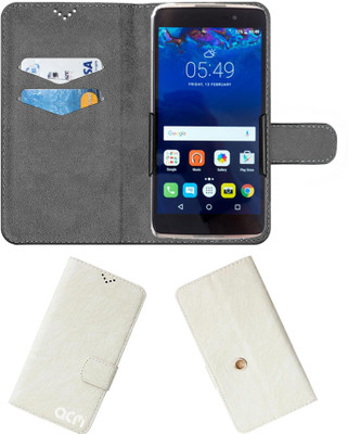 ACM Flip Cover for Alcatel Idol 4(White, Cases with Holder, Pack of: 1)