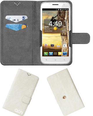ACM Flip Cover for Spice Mi-510 Stellar Prime(White, Cases with Holder, Pack of: 1)