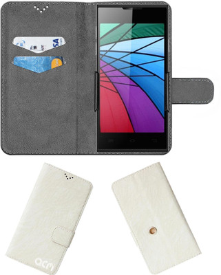 ACM Flip Cover for Hsl H1 Smart(White, Cases with Holder, Pack of: 1)