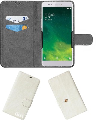 ACM Flip Cover for Lava Z10(White, Cases with Holder, Pack of: 1)