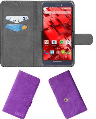 ACM Flip Cover for Panasonic P55 Novo(Purple, Cases with Holder, Pack of: 1)