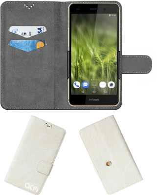 ACM Flip Cover for Infocus M808i(White, Cases with Holder, Pack of: 1)