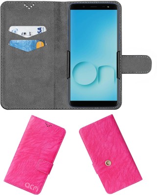 ACM Wallet Case Cover for Samsung Galaxy On6(Pink, Cases with Holder, Pack of: 1)