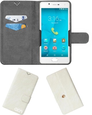 ACM Wallet Case Cover for Micromax Canvas Unite 4 Plus(White, Cases with Holder, Pack of: 1)