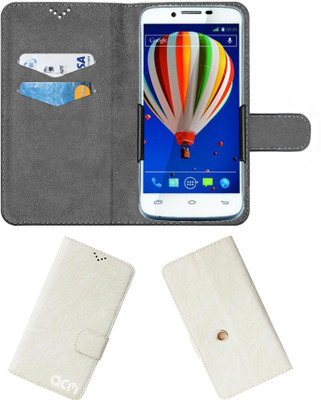 ACM Wallet Case Cover for Lava Xolo Q1000(White, Cases with Holder, Pack of: 1)